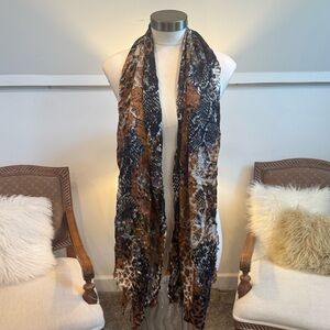 Snakeskin Animal Print Long Scarf